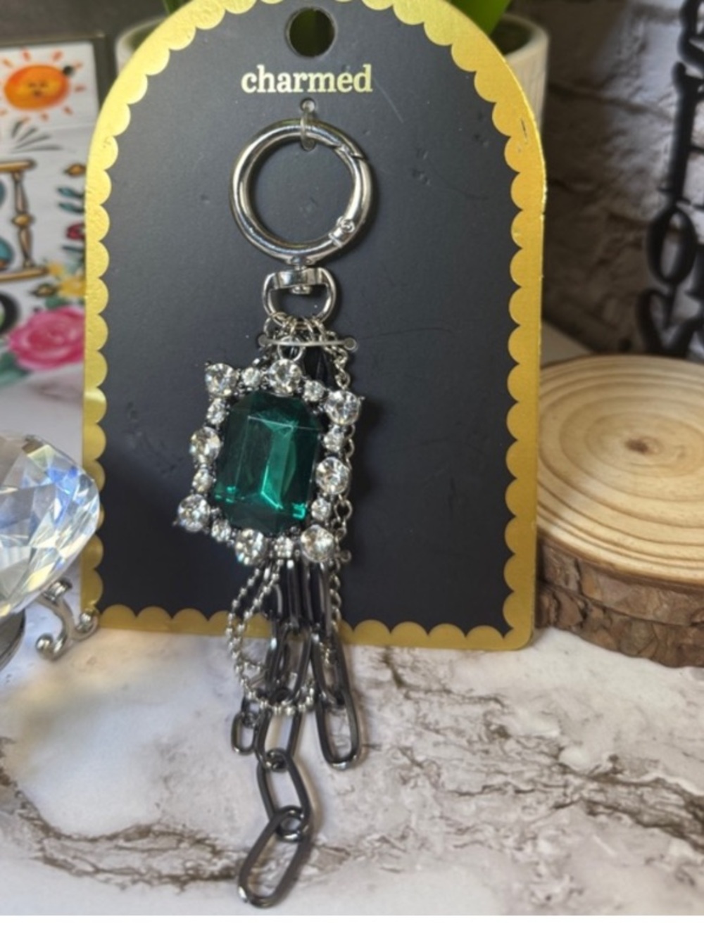 Crystal purse/bag charm keychain
